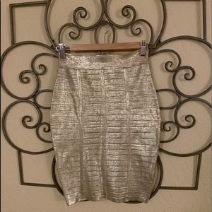 Metallic Gold Bandage Skirt